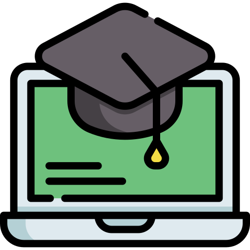 Laptop with graduation cap